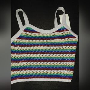 Colorful Striped Knit Tank Top